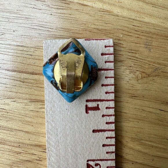 VTG‎ Venetian Turquoise Aventurine Murano Glass Bead Necklace + Earrings 18" - Picture 13 of 13